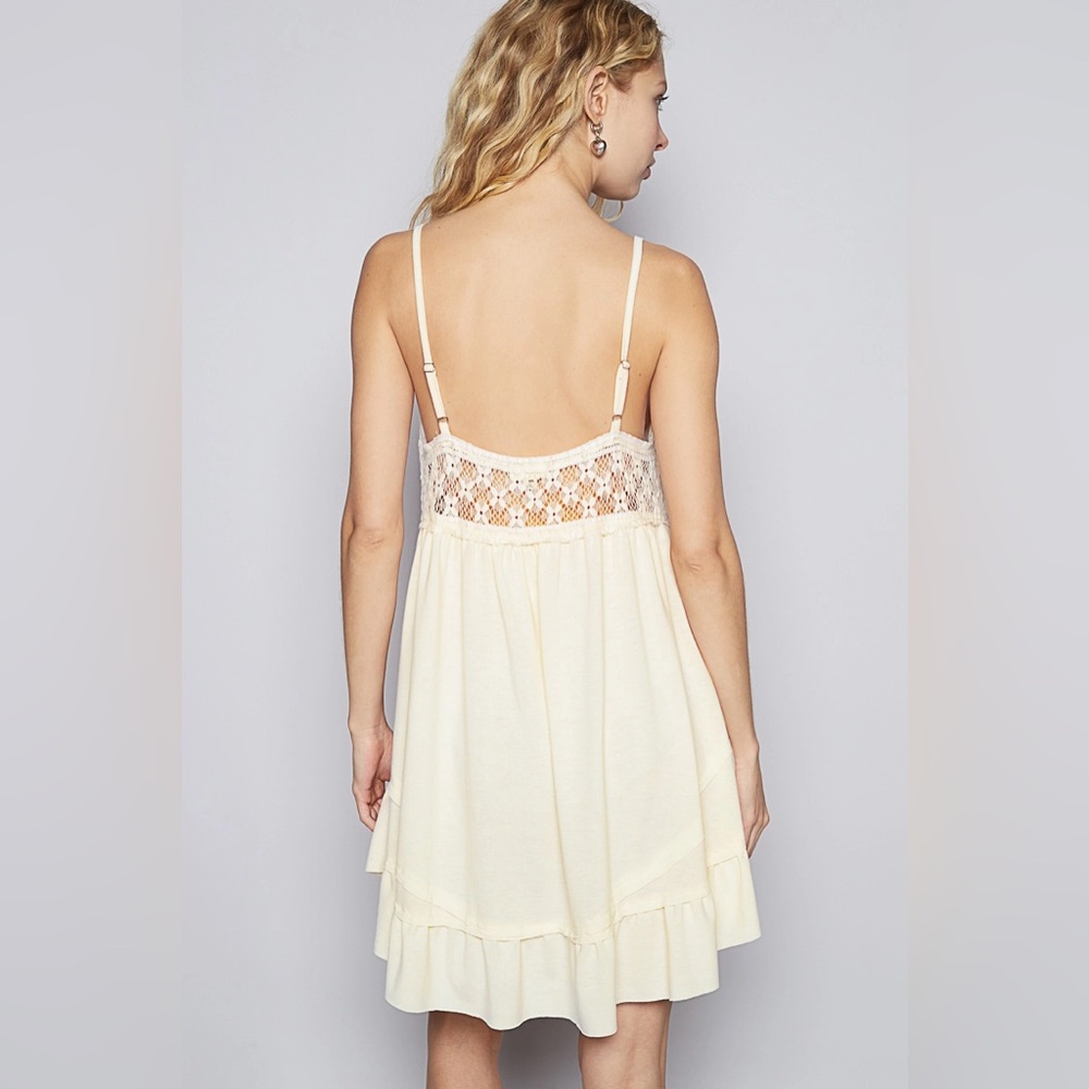 POL Cream Pleated Tiered Sundress - Picture 4 of 6